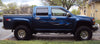 flames with skulls vinyl graphics on blue truck